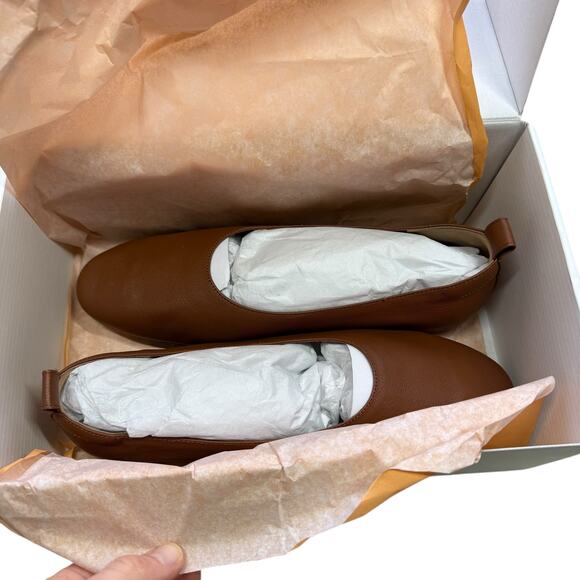 Quince Italian Leather Glove Ballet Flat Cognac 9.5 New - Picture 9 of 10